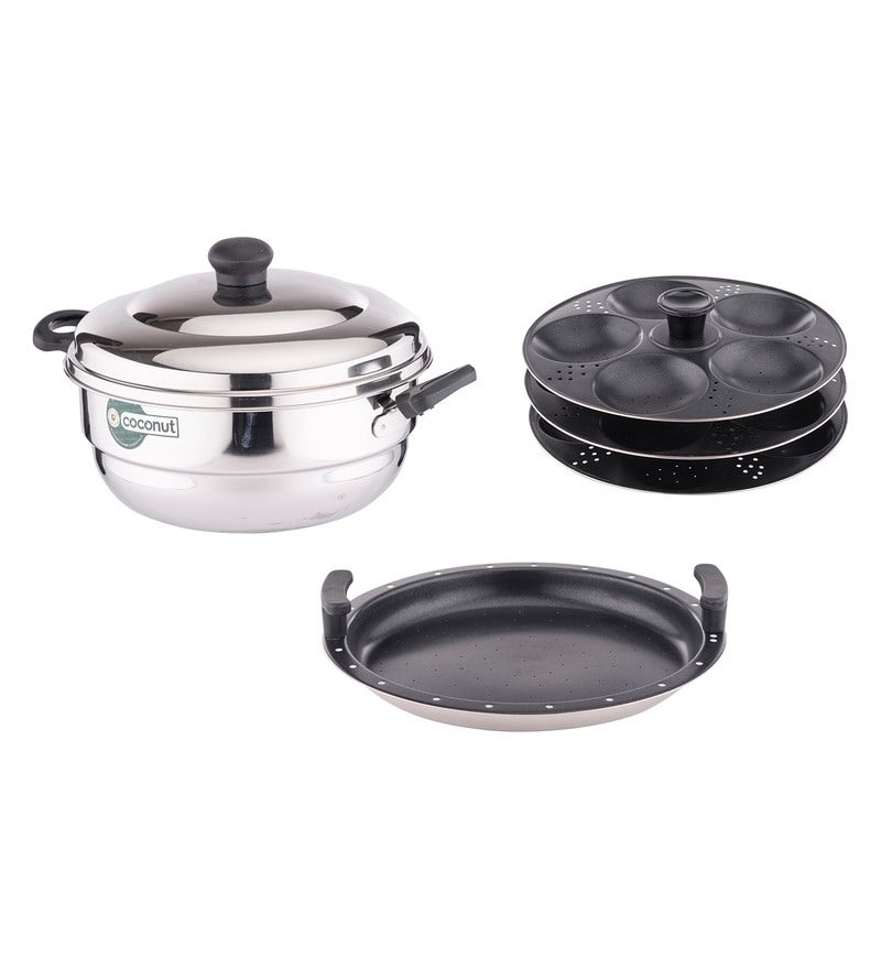 Buy Non-Stick Stainless Steel Idli Steamer - 15 Idli By Coconut Online ...