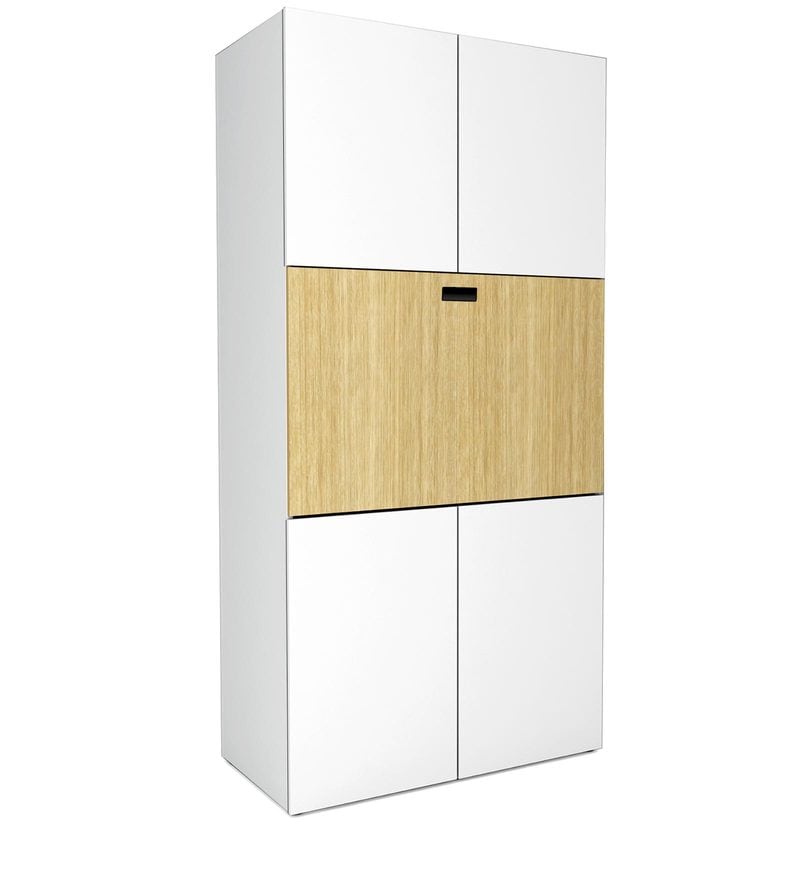 Buy Concetto Tower Study Table In White Urban Teak Finish By