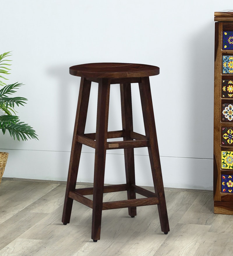 Buy Cosenza Sheesham Wood Bar Stool In Provincial Teak Finish Online