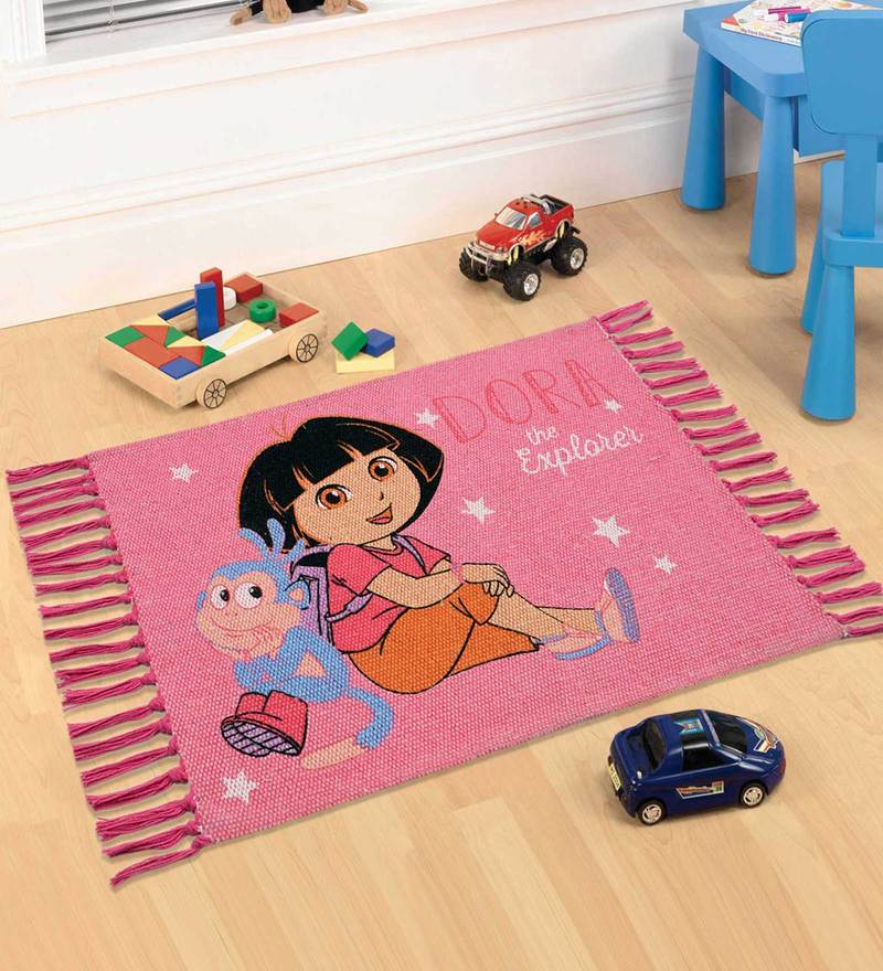 Buy Pink Black Colour Ladybug Design 100 Cotton Mat By S9home