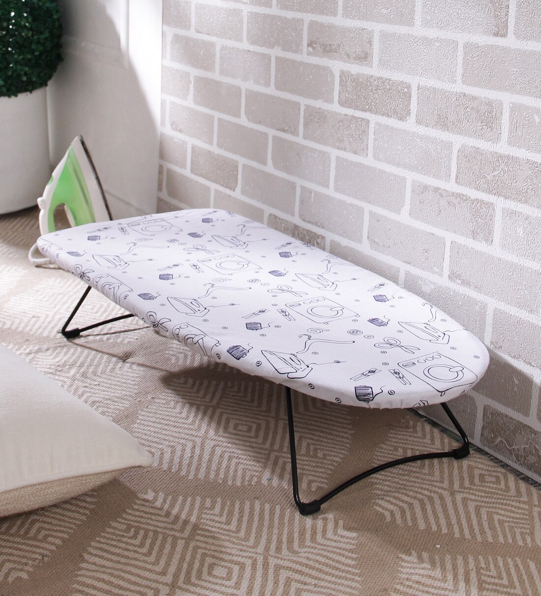 Buy Steel Ironing Board In White (L 11, W 4.3, H 1.9 Inches) By