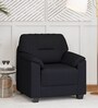 Muebles Casa Croma Leatherette 1 Seater Sofa in Black Colour