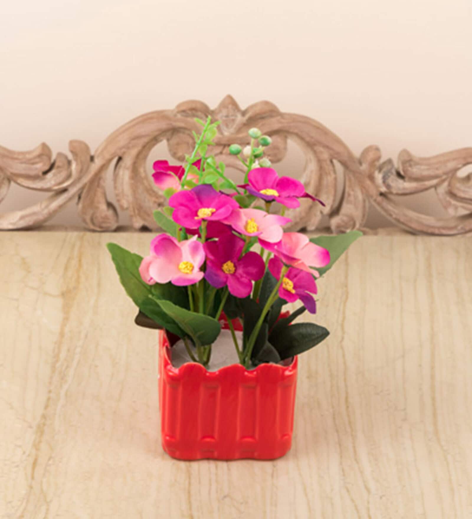 Buy Red Ceramic Cute Artificial Flowers Online Artificial Flowers Artificial Flowers Home