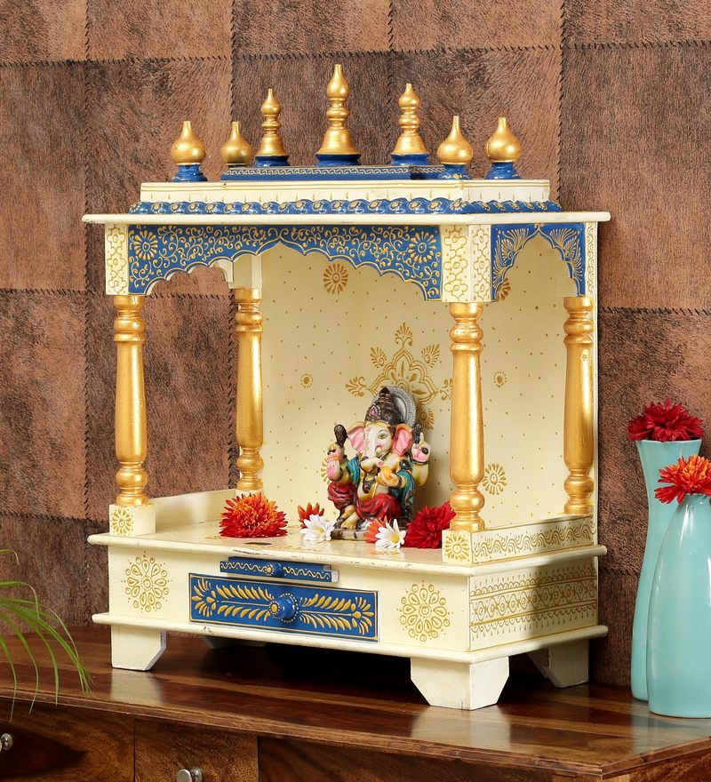 Buy Multicolour Sheesham Wood Pooja Mandir Without Door By D Dass