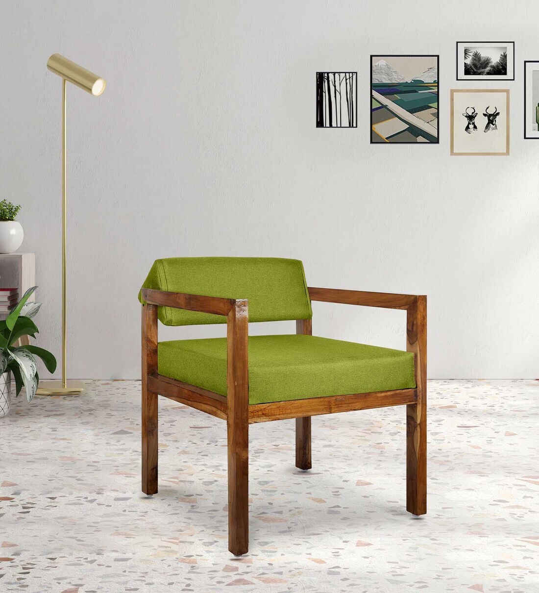 Buy Darlene Arm Chair In Green Colour at 67% OFF by Timberly | Pepperfry