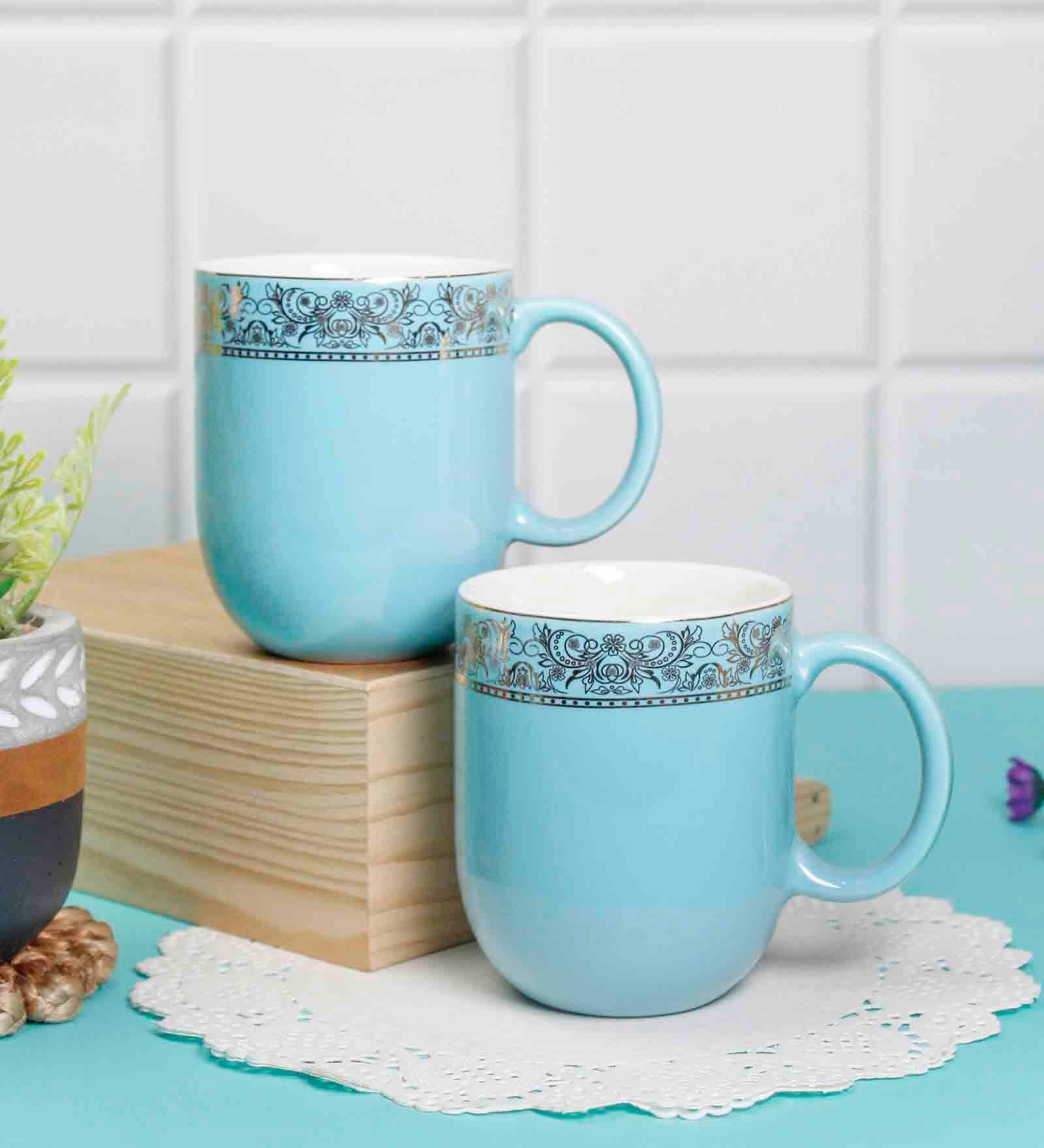 Buy Dazzle 300 Ml Sky Blue Porcelain Coffee Mug Set Of 2 By Vola At 34 Off By Vola Pepperfry