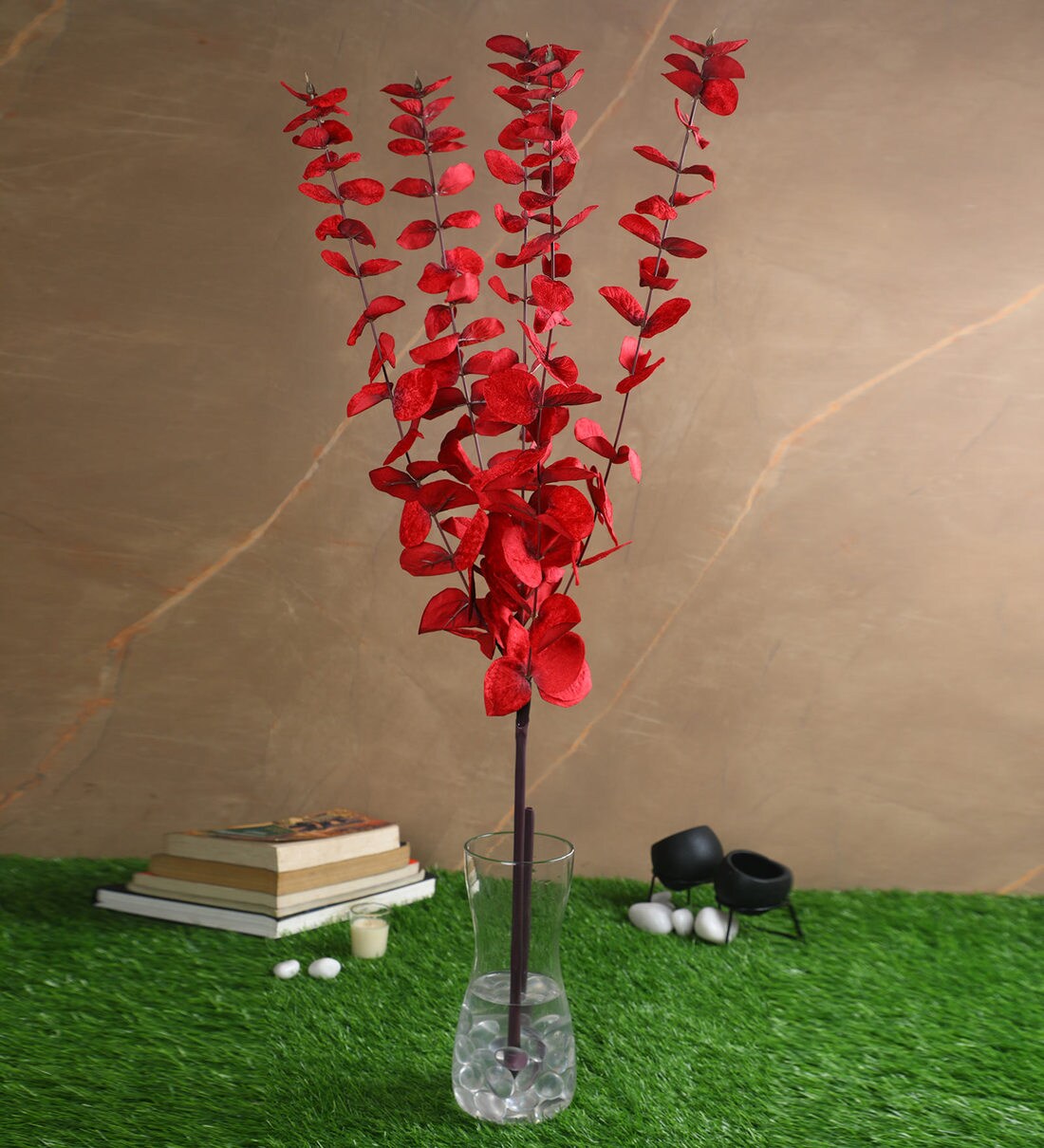 Buy Red Velvet Eucalyptus Artificial Flower, by Pollination Online