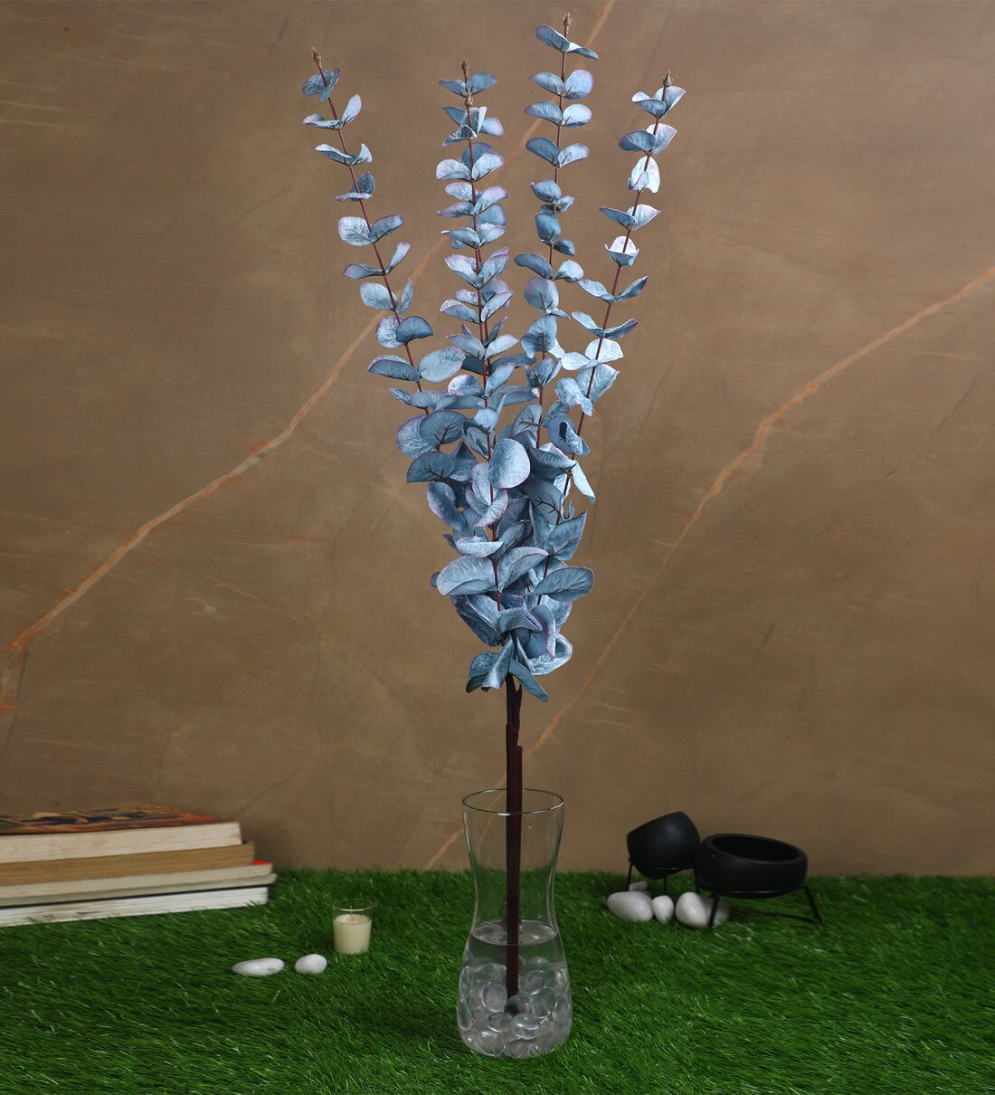 Buy Blue Velvet Velvet Eucalyptus Artificial Flowers Online