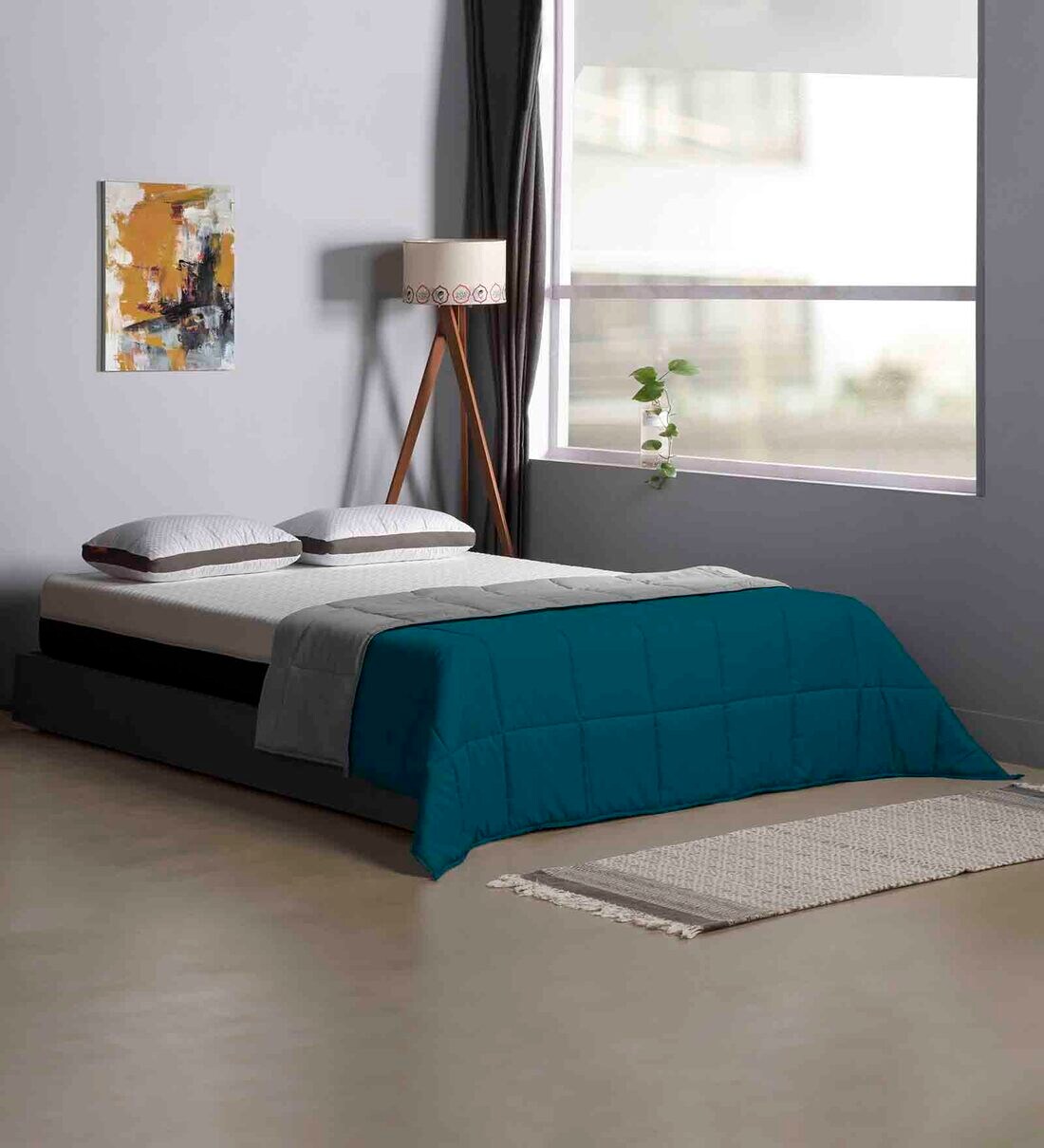 Buy Blue Polyester 220 AC Room Single Bed Comforter by Sleepyhead Online - Single Bed Quilts 