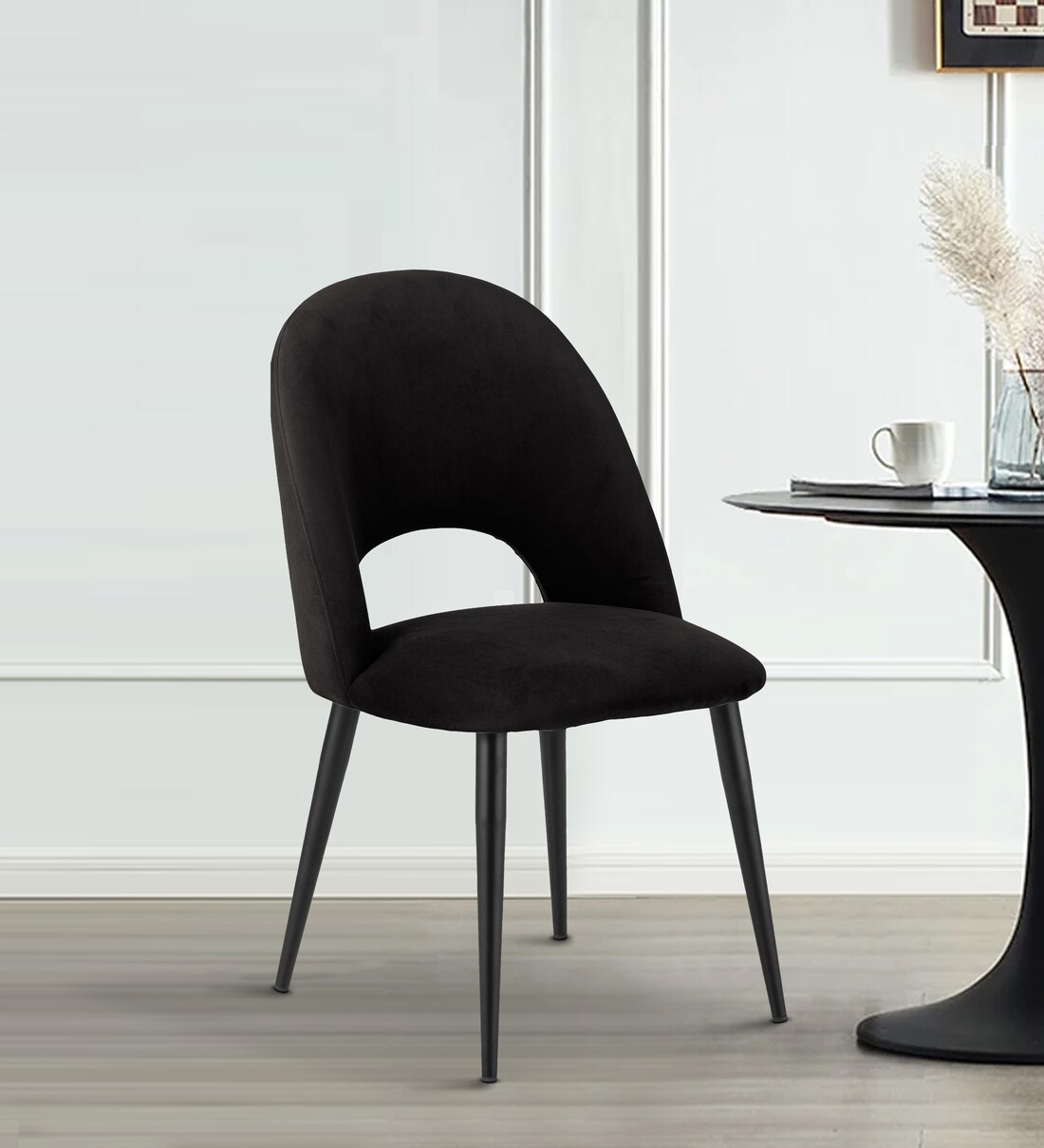 Buy Deva Fabric Dining Chair In Black Colour at 100% OFF by Kiyan ...