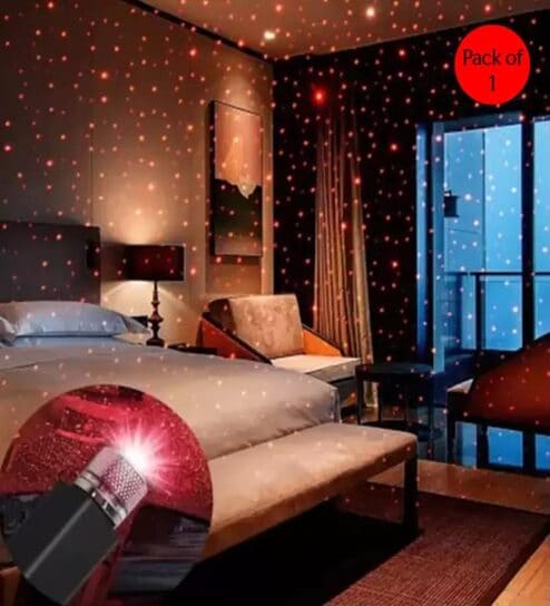 Decorative Star Battery Operated Projector Laser Night Light (Back)