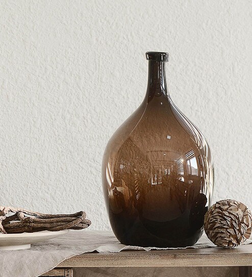 Buy Deep Brown Glass Vase By Casamotion Online Floor Vases