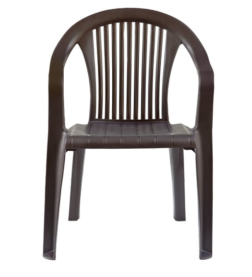 Buy Deluxe Plastic Chair In Brown Colour Set Of 2 By Italica Online