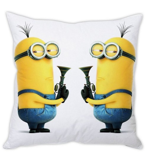 Buy Despicable Me Minion White Silk Cushion Cover By Stybuzz