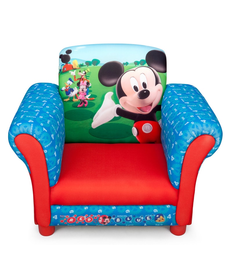Disney Mickey Mouse Hardwood Upholstered Chair In Multi Color By Cot Candy