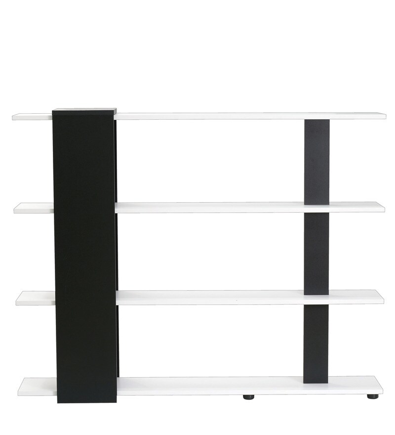Buy Display Shelf Unit in White and Solid Black Finish by Mintwud