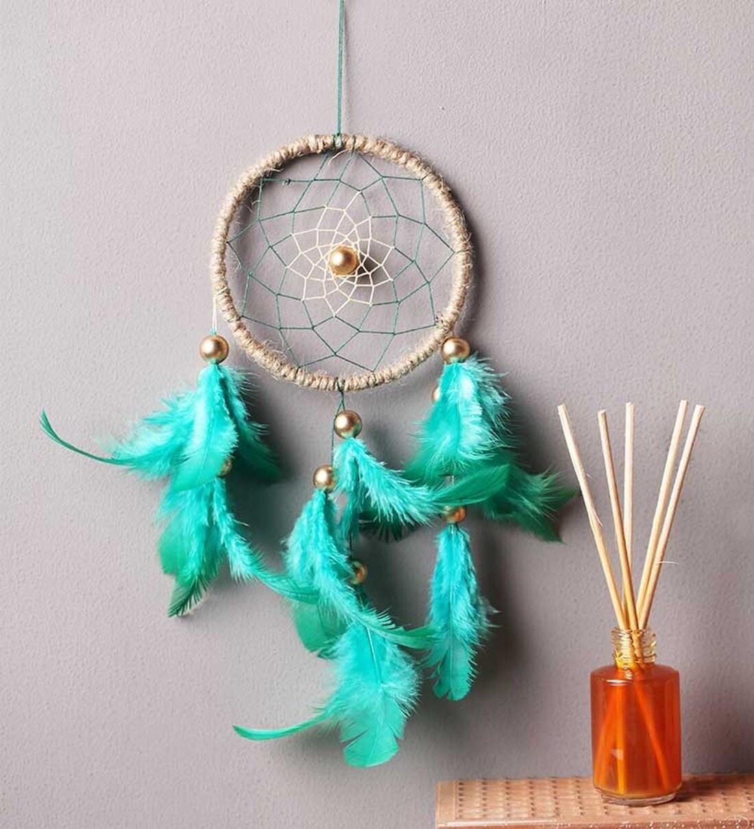 Buy Green Wool Dream Catcher by Rooh Dream Catchers at 100% OFF by Rooh ...