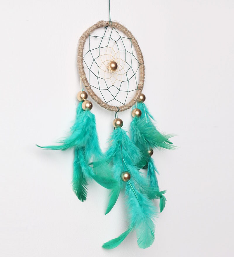 Buy Green Wool Dream Catcher by Rooh Dream Catchers Online Dream