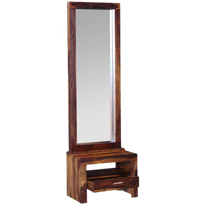 Buy Acropolis Solid Wood Dresser With Mirror In Provincial Teak