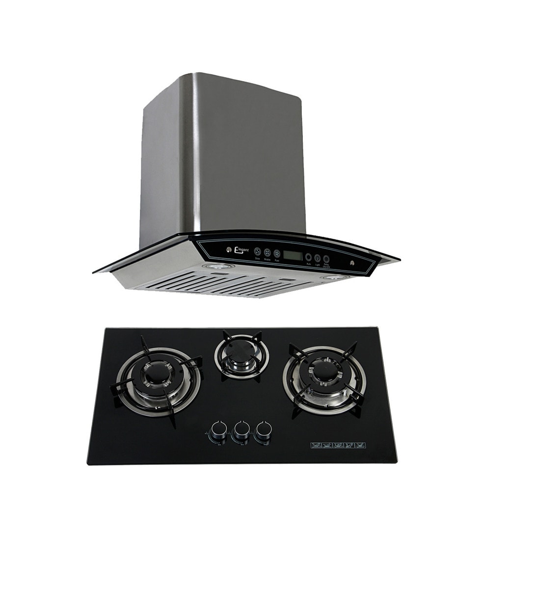 Buy Elegant Germany Ele1001 60 Cm Hood Chimney and Ele1018 3Burner