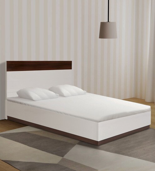 pepperfry white bed