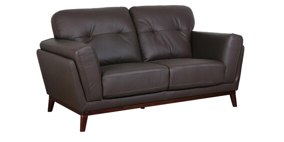Buy Elias 2 Seater Half Leather Sofa In Brown Colour By Casacraft