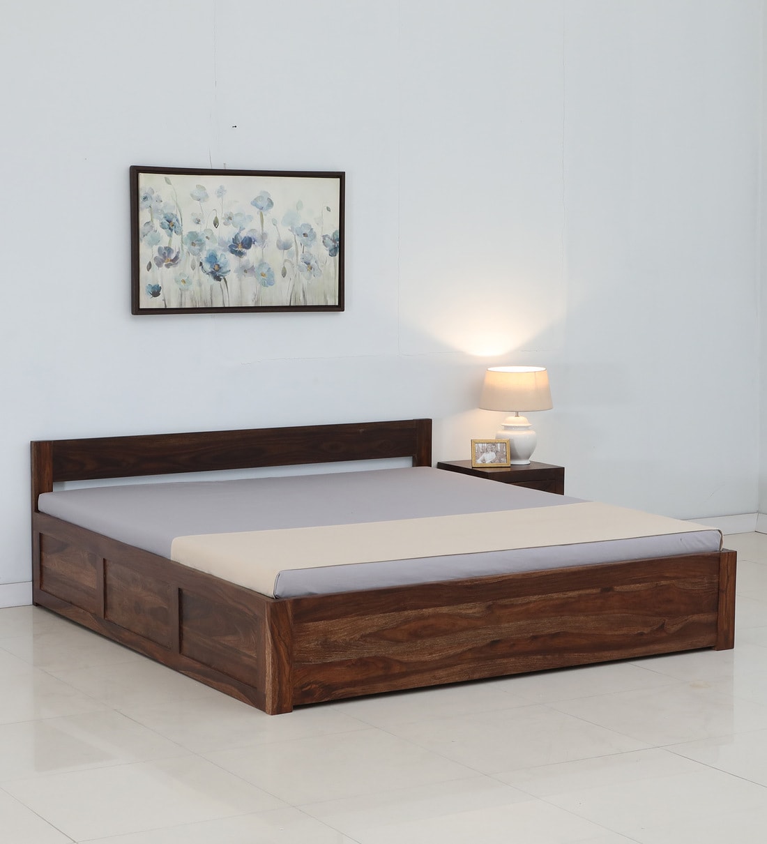 Buy Enkel Sheesham Wood Queen Size Bed In Provincial Teak Finish With Box Storage At 13 Off By 4426