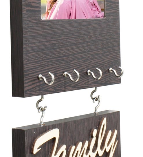 Buy Engineered Wood Family Photo Frame With Key Holder In Brown Colour By Random Online Modern Key Holders Key Holders Home Decor Pepperfry Product