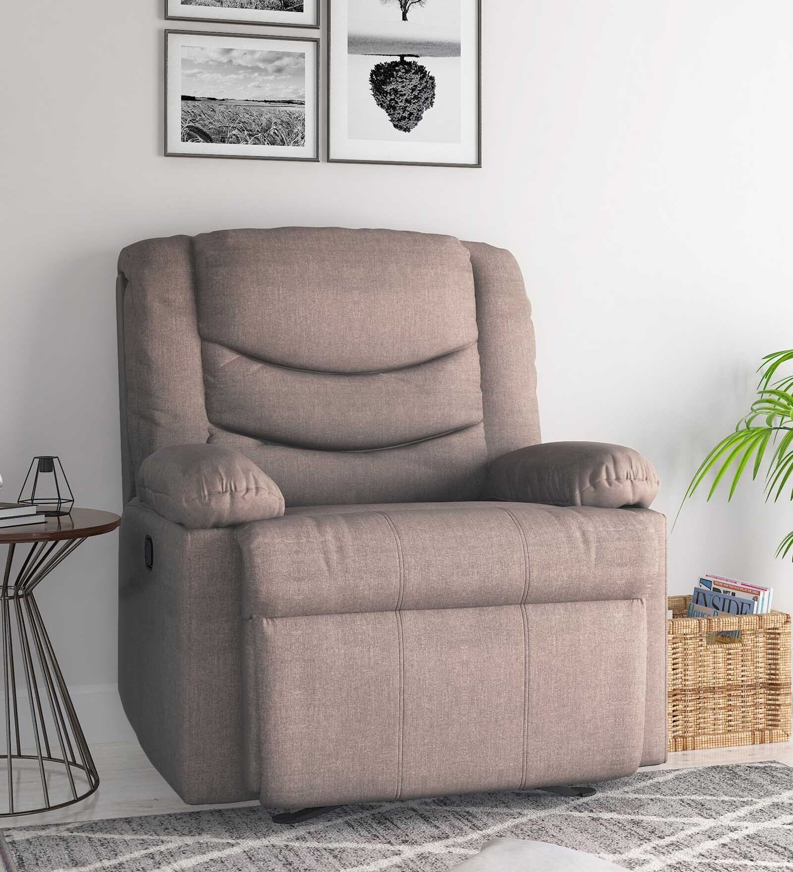 Buy Era Fabric Motorized 1 Seater Recliner in Honey Beige Colour Online Motorized 1 Seater