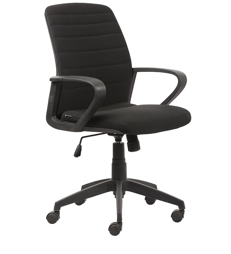 Kareena Mid Back Chair in Black Colour by Godrej Interio by Godrej ...