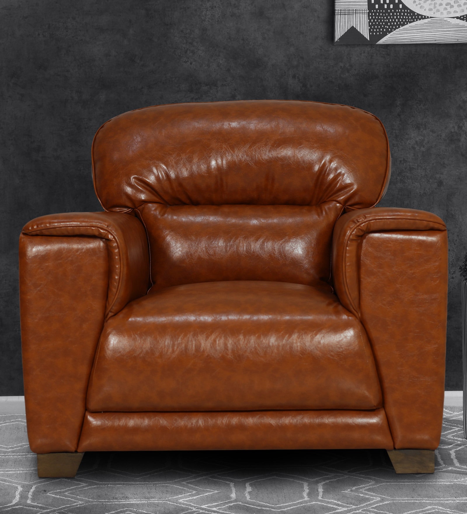 Buy Estillo 1 Seater Sofa In Brown Colour Online Contemporary 1