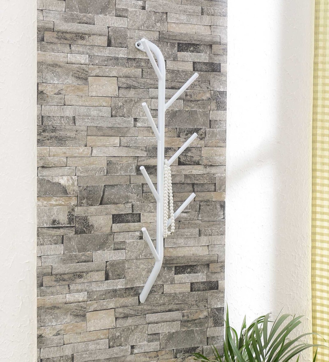 Buy Epoxy Coated Steel White Wall Mounted Coat Hanger by Eurostar