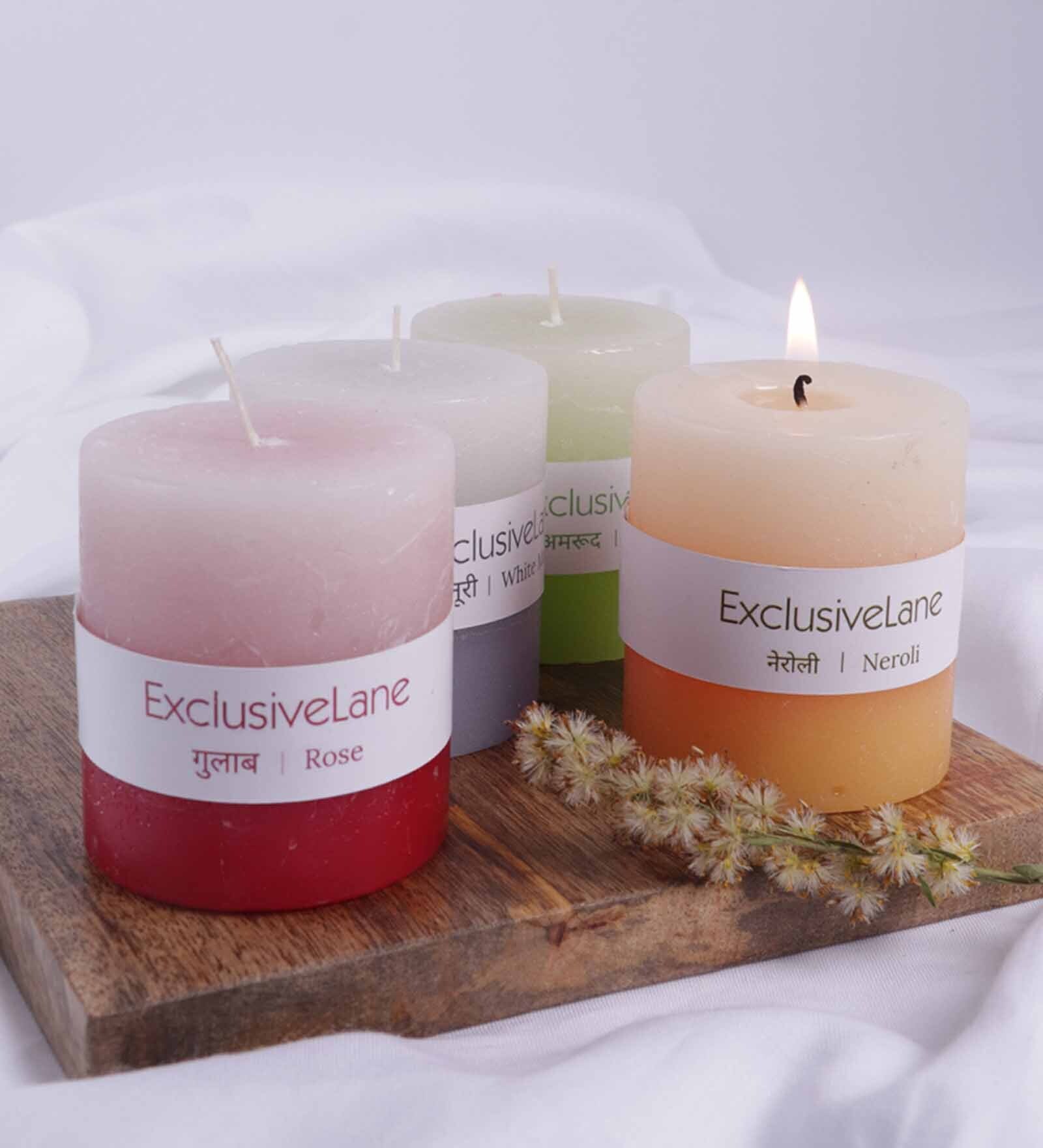 Buy Exclusivelane 'Festive Aromas' Handmade Scented Pillar Candles (Set ...