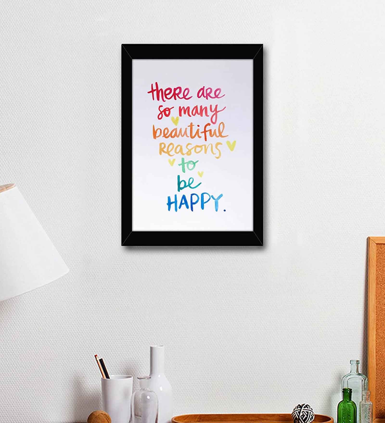Buy Fabric Inspirational Quote Frame Art Print By Tied Ribbons at 38