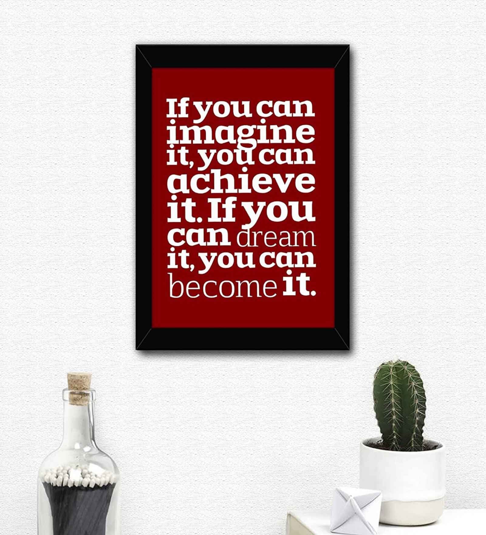 Buy Fabric Inspirational Quote Frame Art Print By Tied Ribbons at 38