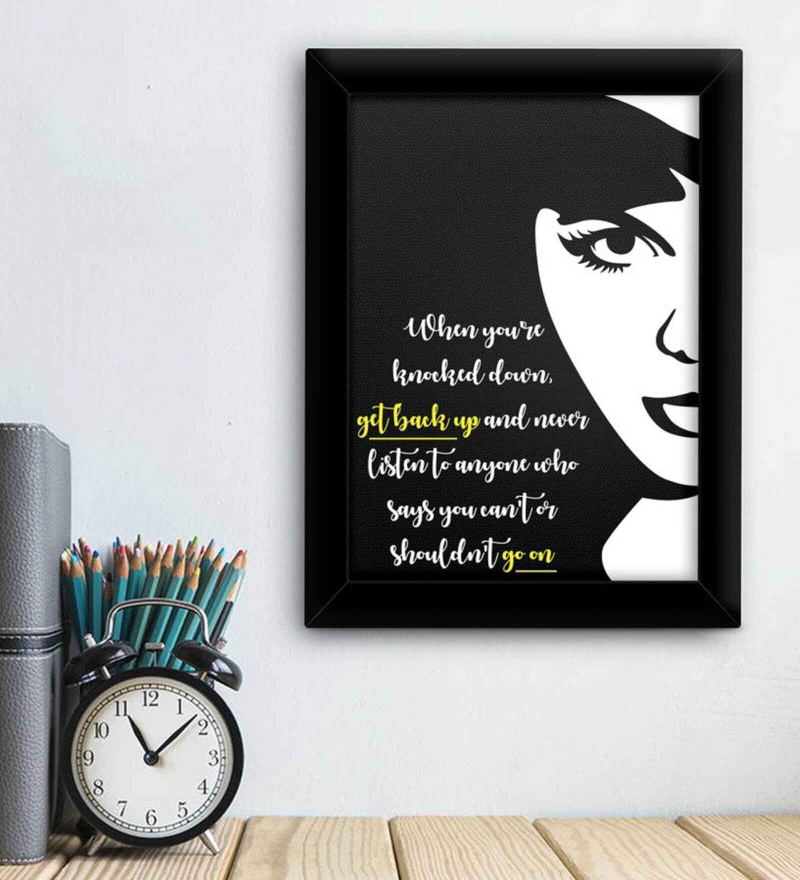 Buy Fabric Inspirational Quote Frame Art Print By Tied Ribbons at 38