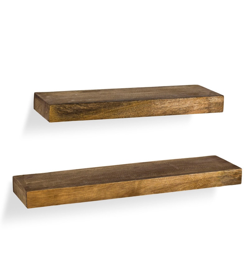 Buy Fabuliv Brown Rustic Wooden Ledge Shelf Online Kitchen Shelves