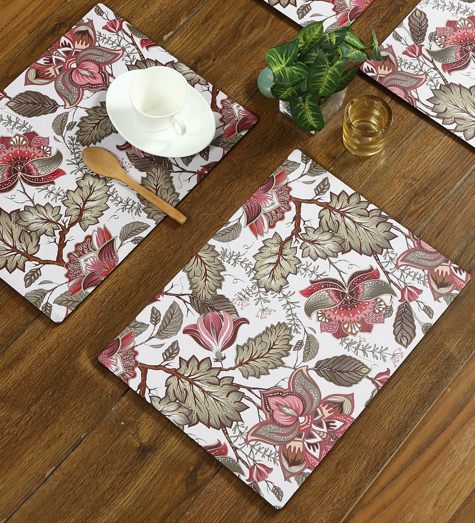 Buy Floral Fantasy Cream ( 16 X 12) MDF Placemat (Set of 6) at 48 OFF