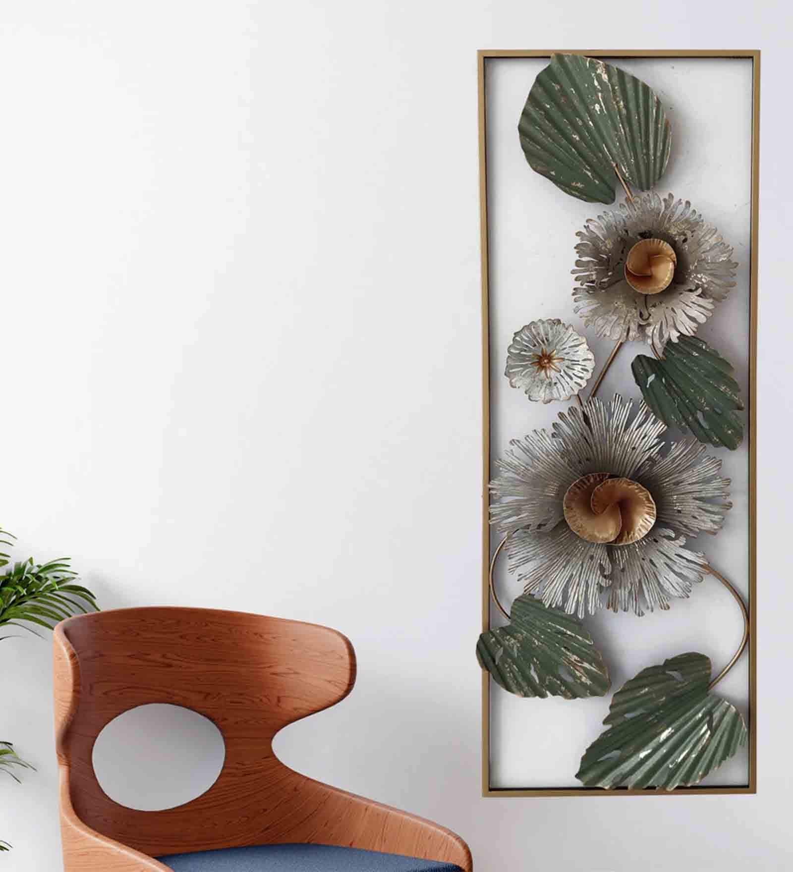 Buy Floret Vertical Metal Wall Art in Multicolour by Dekor Company