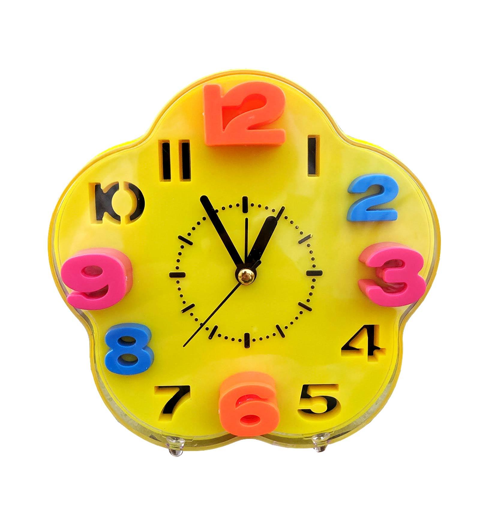 Buy Flower Shape Table Clock in Yellow by WENS Online Kids Table