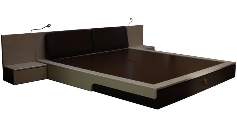 flute platform king bed with bedside mobile unit by godrej interio flute platform king bed with beds 1vsqsy