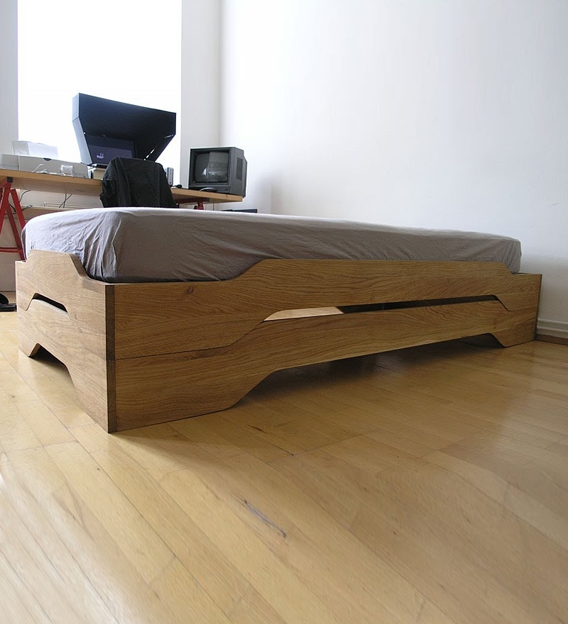 Flute Stackable Single Bed - Teak by Komfort Furnishers Online - Single ...