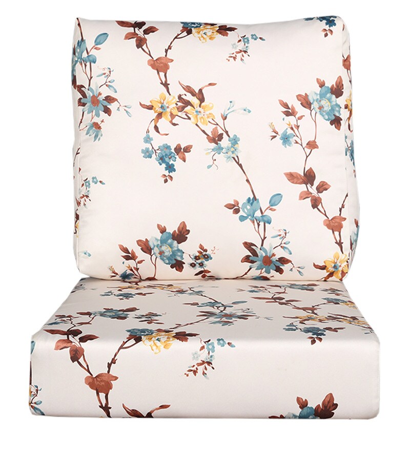 Buy Floral Printed Fabric Sofa Cushion Set (Floor + Back ...