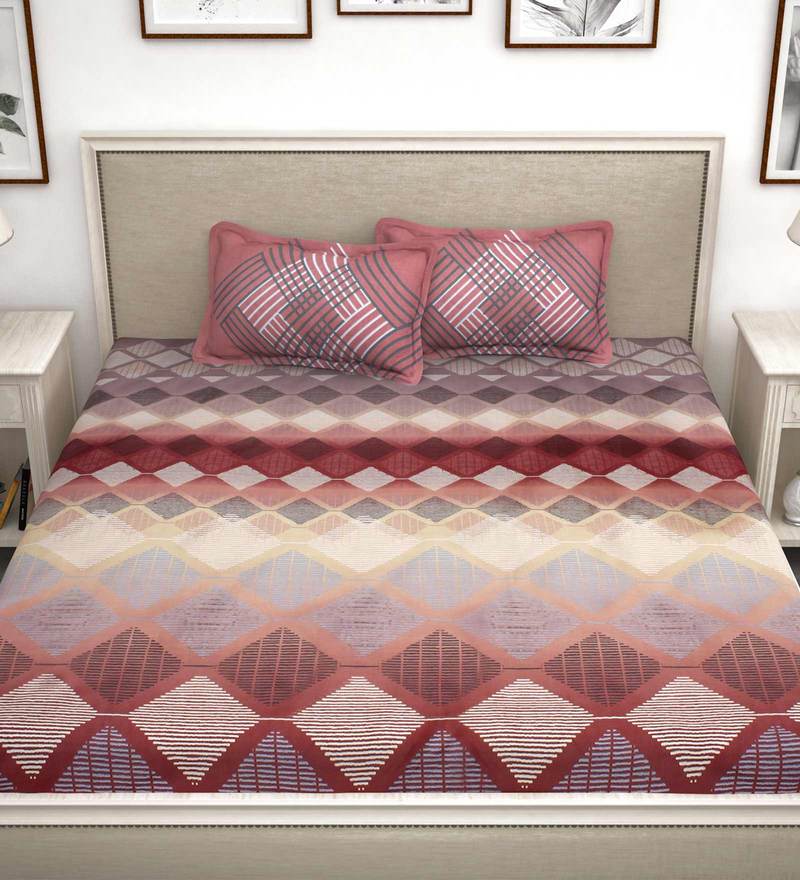 Buy Forever Xl 210 TC Cotton King Size Bed Sheet with 2 Pillow Covers