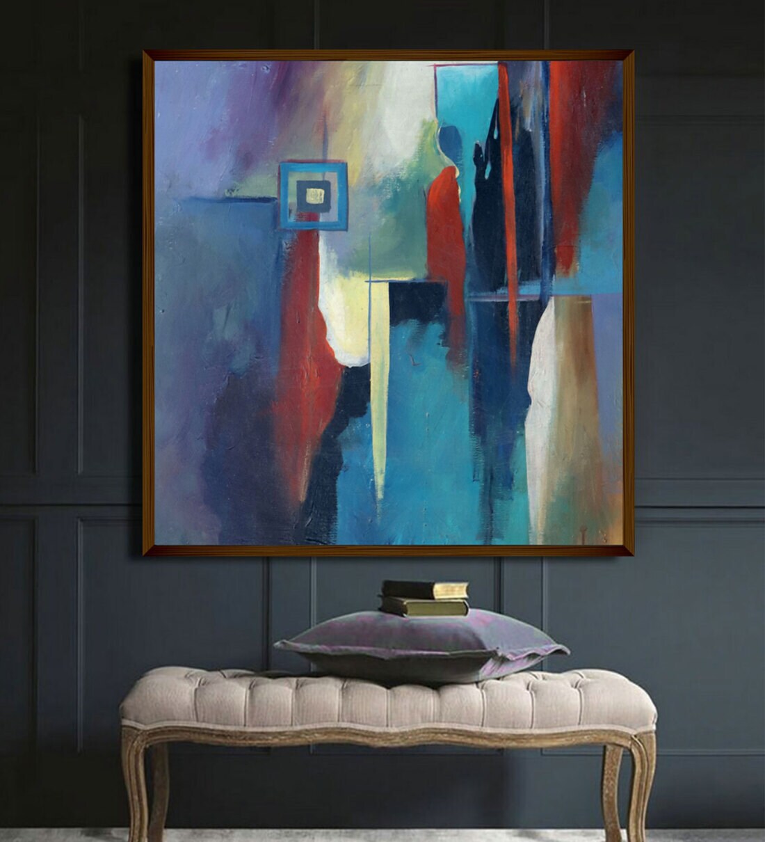 Buy Framed Canvas Abstract Painting (30X40 Inches) By The Art House at