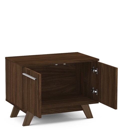 Buy Furorida Cabinet Cum Bedside Table In Dark Brown Finish By