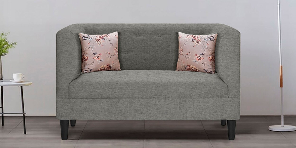 Buy Fabric 2 Seater Sofa In Titanium Grey Colour Online Bucket