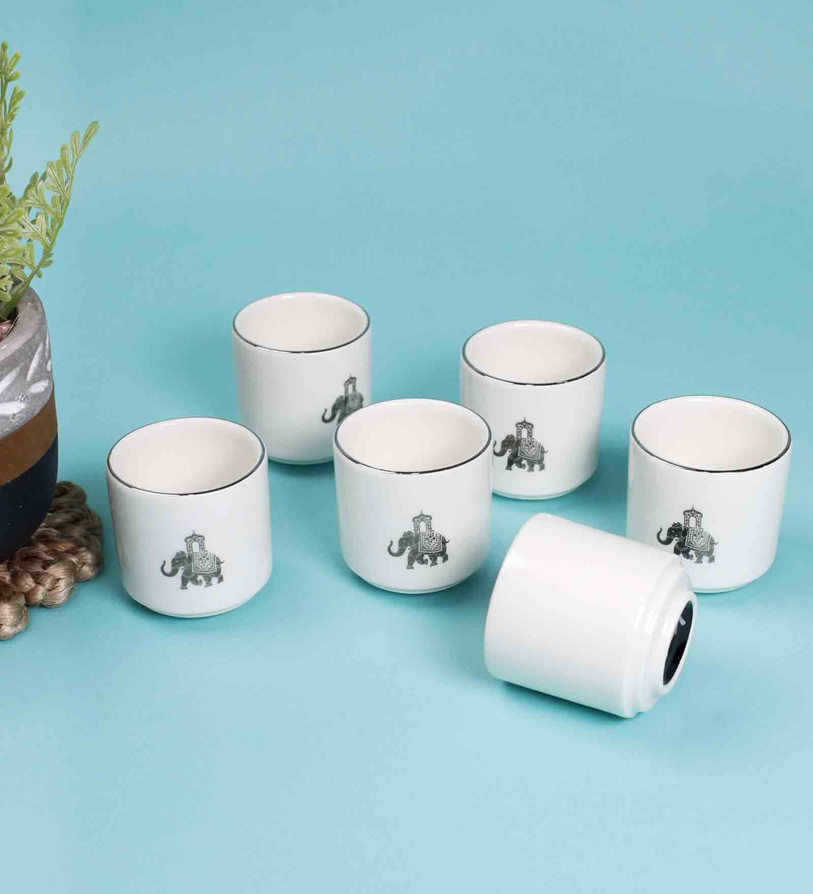 Buy Gaj 50 ml White Porcelain Serving Bowl (Set of 6) by Vola Online