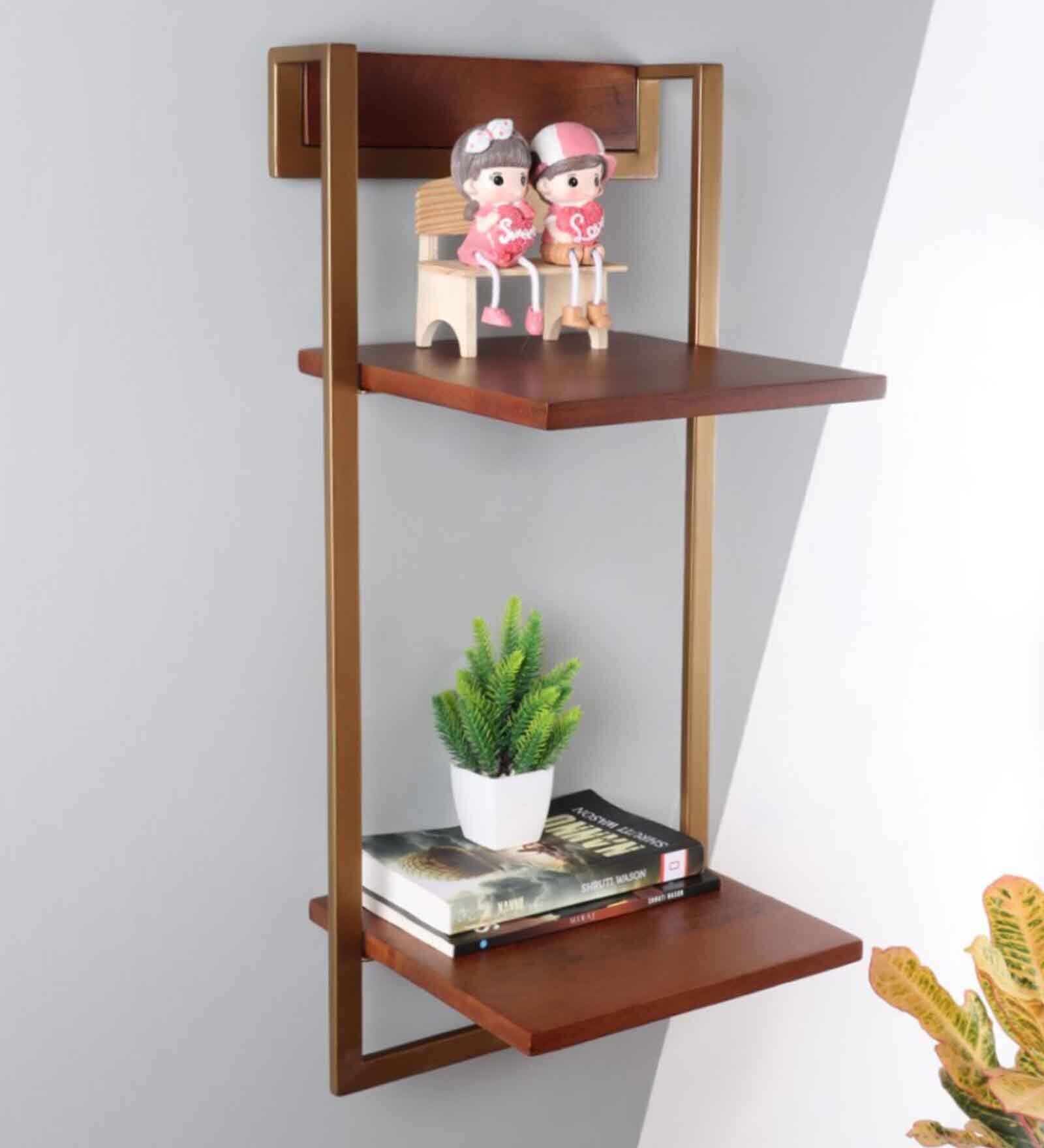 Buy Gemmy Cinnamon Floating Wall Shelf by Brick Brown at 14 OFF by Brick Brown Pepperfry