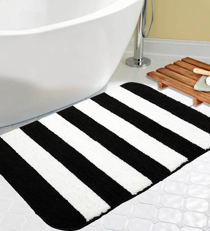 Buy Black Microfiber Bath Mat By Saral Home 19 6 X 27 5 Inches